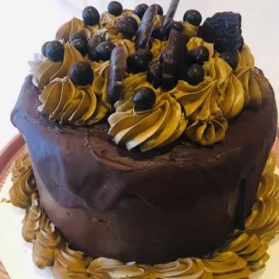 Dark Fudge Cake with Buttercream Frosting